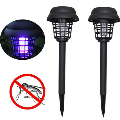 

Siaonvr 2PC Solar Powered LED Light Mosquito Pest Bug Zapper Insect Killer Lamp Garden
