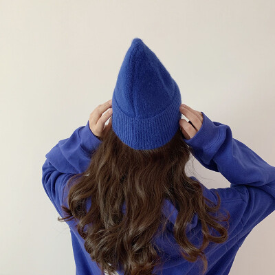 

Hat Womens autumn&winter Korean fashion wool hat fashion all kinds of knitted hat net red solid color warm earmuff hat man
