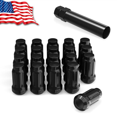 

20 Black 12x15 Wheel Lug Nuts Lock Key 5X1143 to 5X45 for Chevrolet Honda