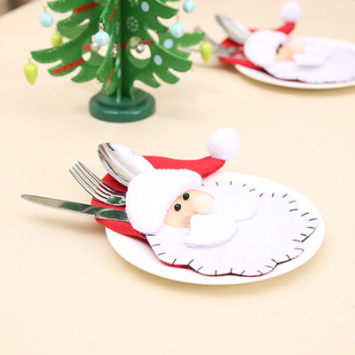 

〖Follure〗Christmas Decorative Tableware Santa Claus Fork Set Tableware Storage Tool