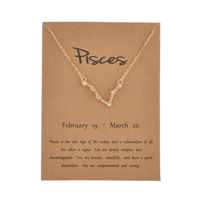 

Fashion Jewelry Zodiac Crystal Star Sign 12 constellation Pendant Necklace For Women