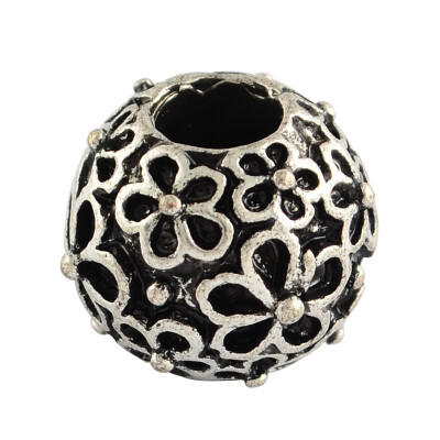 

Tibetan Style Alloy European Large Hole Beads Rondelle Lead Free & Nickel Free Antique Silver 11x12x12mm Hole 45mm