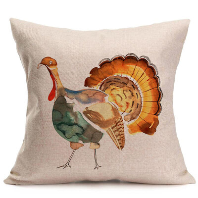 

〖Follure〗Happy Fall Thanksgiving Day Soft Linen Pillow Case Cushion Cover Home Decor