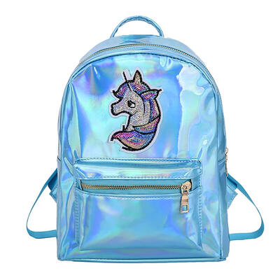 

Horse Print Travel Backpacks Women Laser Plastic Holographic School Bags
