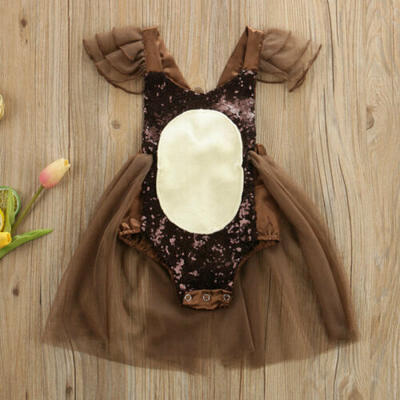 

Newborn Infant Baby Girls Sequin Romper Bodysuit Jumpsuit Outfit Mesh Tutu Dress