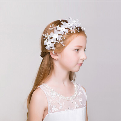 

Childrens hair accessories hairpin Korean flower girl headband handmade flower girl jewelry girl tiara headband hairpin