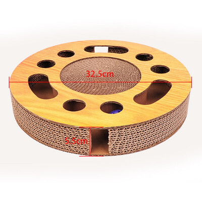

Cat Scratch Board Turntable With Ball Toy Big-size Corrugated Board Pet Scratching Pad Bed Mat Grinding Claws Care