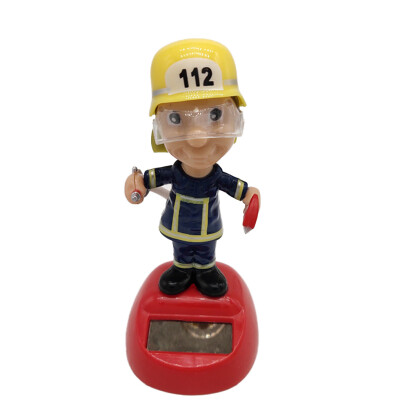 

Cartoon Firemen Solar Energy Swing Doll Car Ornaments Vehicle Decorations Holiday Birthday Gift