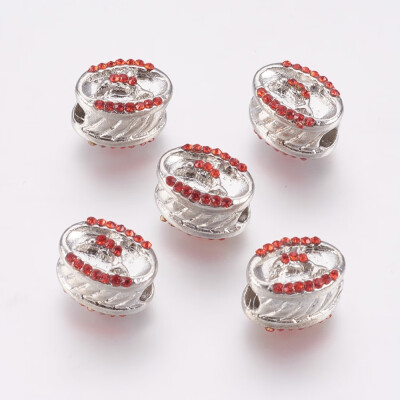 

Alloy European Beads Large Hole Beads with Rhinestone Oval with Dolphin Platinum 13135x95x9510mm Hole 4mm