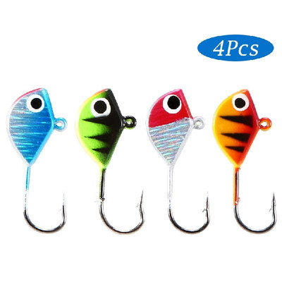 

4Pcs Ice Fishing Hook Fishing Lure Kit Winter Fishing Hook Barbed Fishing Hooks with Colorful Imitation Lure Hard Bait