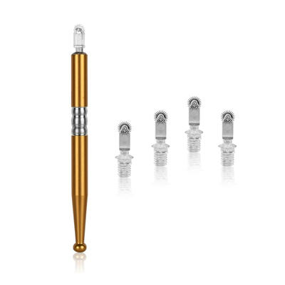 

1pc Manual Tattoo Roller Pen5pcs Pins Set Eyebrows Body Microblading Tools