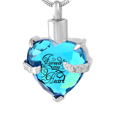 

Always in my heart Necklace for Ashes Love Heart Cremation Memorial Keepsake Pendant Necklace Jewelry 12 Month