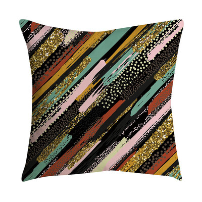 

〖Follure〗Pink small fresh printing square pillowcase home decoration car sofa 45X45cm