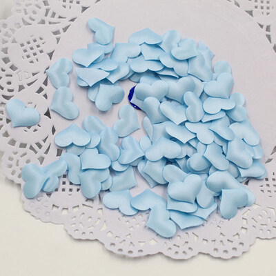 

FUNNYBUNNY 100pcspack Satin Padded Fabric Scatter Love Heart Table Decoration Wedding Favour Decor DIY