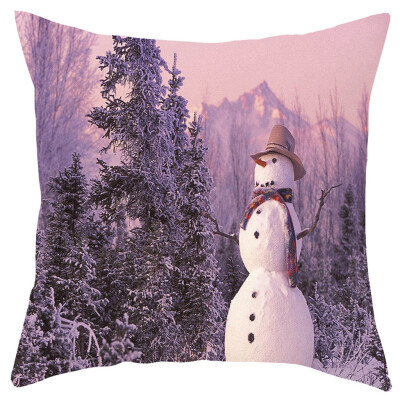 

Tailored Merry Christmas Short Plush Pillowcase Sofa Pad Set Home Decoration 18x18 Inch