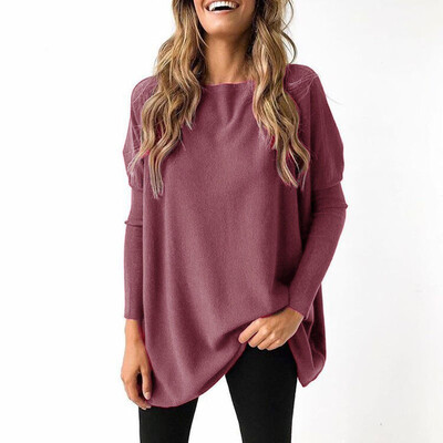 

Womens Warm Crew Neck Sweater Tops Long Sleeve Casual Tunic Sweatshirt Blouse