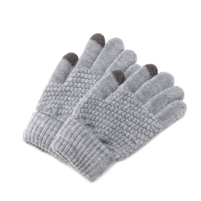 

Warm Full Finger Knitted Gloves Women Touch Screen Mittens Winter Accessories