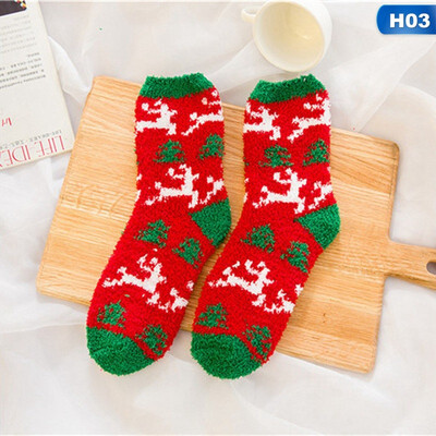 

Christmas Ladies Soft Fluffy Socks Warm Winter Cosy Lounge Bed Xmas Gifts