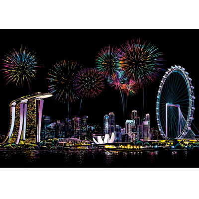 

Colorful city scratch painting educational Drawing toys for children gift scratch picture kids crafts art scraping painting