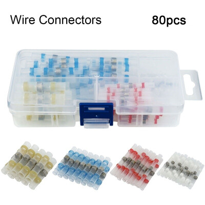 

80PCS Assorted Heat Shrink Butt Soldering Wire Connectors Terminals Insulated Waterproof Kit