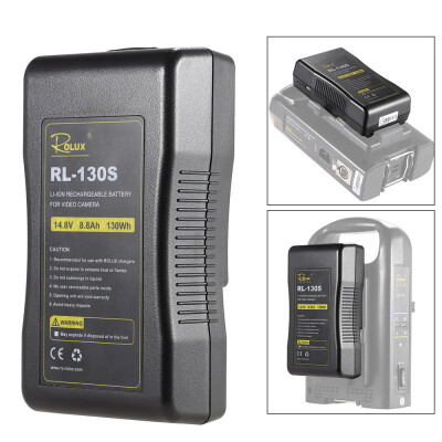 

ROLUX RL-130S Broadcast Quality V Mount Li-ion Battery Pack 144V 130Wh Rechargeable Battery for Professional Video Camera