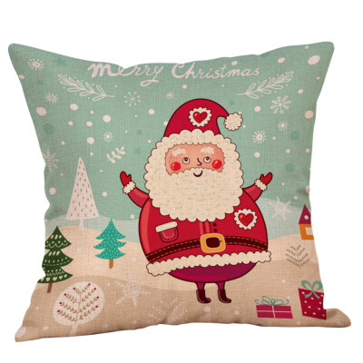 

Tailored Cotton Linen Christmas Santa Claus Tree Zipper Closure Pillow Case Throw Cushion