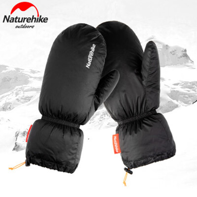 

1pair Goose Down Gloves Windproof Warm Full Fingers Hiking Camping Winter Unisex