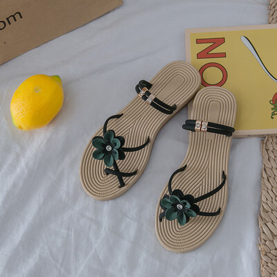 

Soft evening beach sandals fairy wind flat sole summer fashion students Baitao ins tide