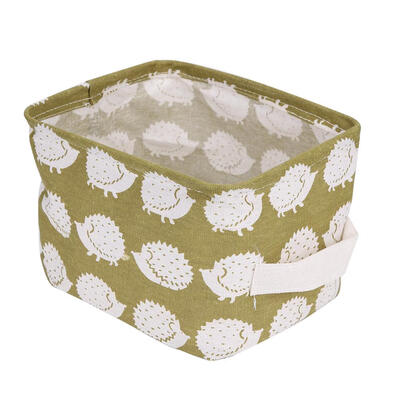 

Pastoral Folding Canvas Toy Storage Box DIY Office Desktop Organizer Basket
