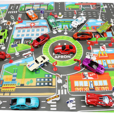 

Gobestart Kids Play Mat City Road Buildings Parking Map Game Scene Map Educational Toys