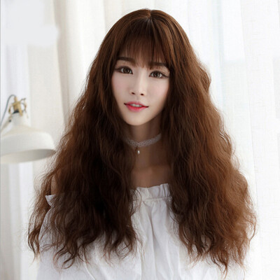 

〖Follure〗Fashion Japanese Female Long Curly Air Bangs Wig High Temperature Wire No Lcae