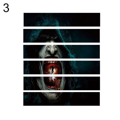 

6Pcs Halloween Pumpkin Castle Scary Spooky Stairs Step Wall Sticker Poster Decal