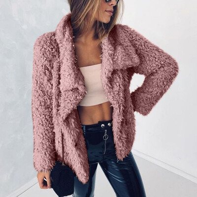 

Roseonmyhand Women Fashion Winter Warm Faux Fur Long Sleeve Solid Jacket Tops Coat Jackets