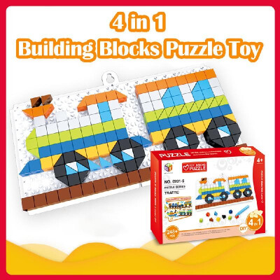 

4 in 1 Bricks Puzzle Toy Building Blocks for Toddlers Educational Toys for Kids Terrestrial Animals Models Bricks Toys Gift for Ki