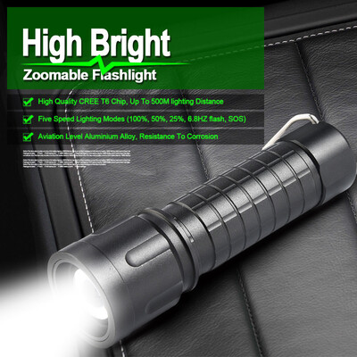 

Saidsome XML T6 LED Zoomable 18650 Flashlight Rechargeable Clip 5000LM Torch Light Lamp flashlight lamp
