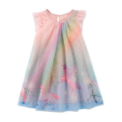 

Toddler Baby Girls Dress Unicorn Party Pageant A Line Sundress Tulle Tutu Clothes