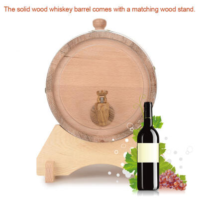 

Greensen 5L Vintage Wood Oak Timber Wine Barrel for Beer Whiskey Rum Port