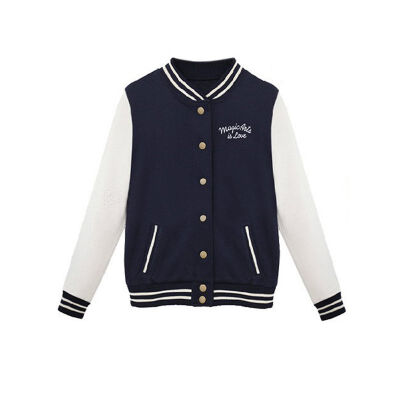 

Womens Long Sleeve Slim Baseball Uniform Outerwear Bomber Jacket Baseball Jacket High Quality