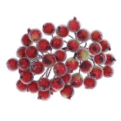

40 Heads Mini Fake Fruit Berries Artificial Flower Double Heads Stamen