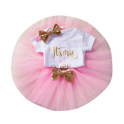 

Baby Girls Dress Set First 1st Birthday Party Tutu Dresses for Vestidos Infantil Princess Clothes 1 Year Girls Childrens Wear