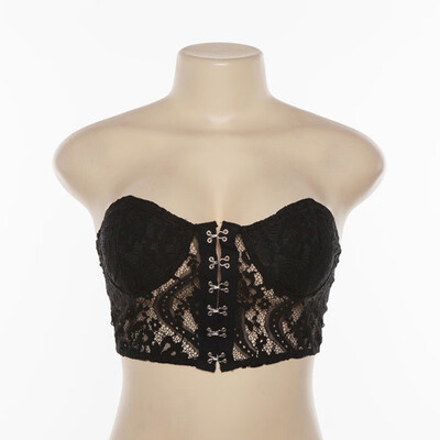 

Womens Tube Top Short Section Slim Openwork Lace Sexy Exposure Umbilical T-shirt Female