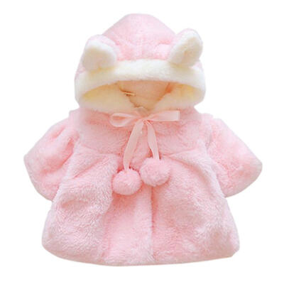 

Winter Infant Princess Coat Girls Thicken Warm Baby Clothes Pompon Decor