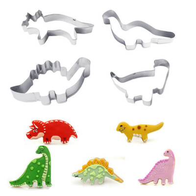 

Siaonvr 4 PcsSet Dinosaur Shape Stainless steel DIY Mold Baking Mould Kitchen Tools