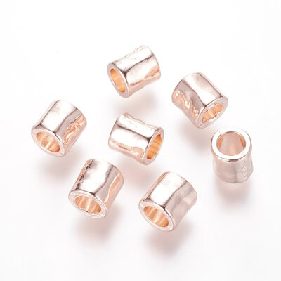 

Unfading Golden Plated Alloy European Beads Rose Gold 9x8mm Hole 5mm