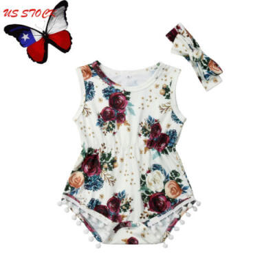 

US Newborn Toddler Baby Girls Floral Bodysuit Romper Jumpsuit Sunsuit Clothes