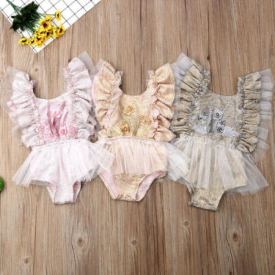 

Newborn Baby Kid Girl Sleeveless Flower Romper Bodysuit Jumpsuit Outfits Sunsuit