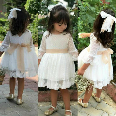 

Toddler Baby Girls Lace Flower Dress Princess Party Pageant Dresses Kids Clothes