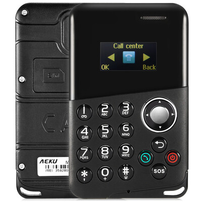 

AIEK M8 096 inch Ultra-thin 48mm Card Mobile Phone with Message Bluetooth Alarm