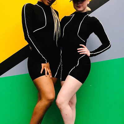 

Starmoon Women Long Sleeve Solid Casual Clubwear Jumpsuit