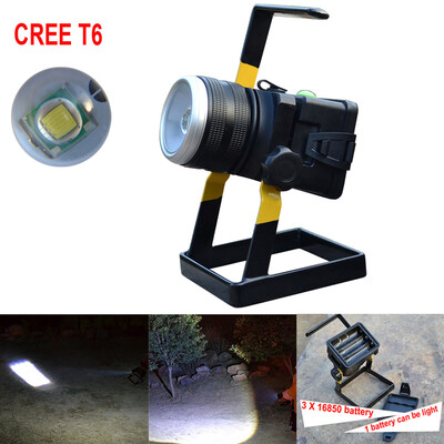 

Saidsome 30W 2400LM XML T6 LED Rechargeable Zoomable Flood Light 18650 Portable Spot Lamp flashlight lamp